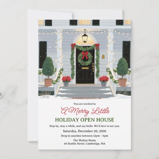 Christmas Front Door Open House  招待状 (正面)