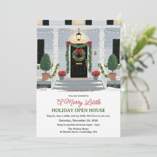 Christmas Front Door Open House  招待状 (スタンド正面)