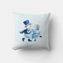 Christmas Frost Romance - Snowy Magic Vintage クッション