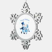 Christmas Frost Romance - Snowy Magic Vintage スノーフレークピューターオーナメント (右)
