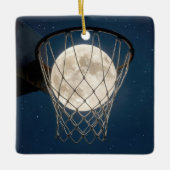 Christmas Full Moon In a Basketball Net セラミックオーナメント (正面)