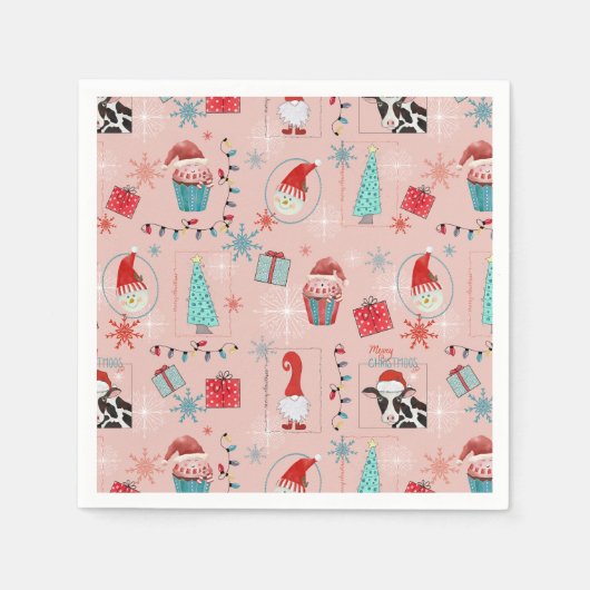 Christmas Fun スタンダードカクテルナプキン (正面)