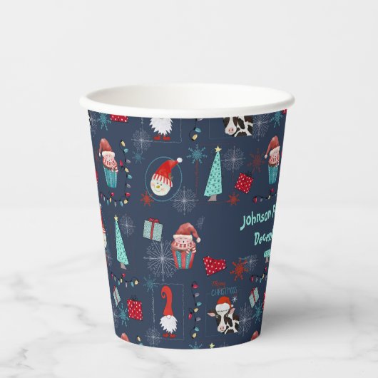 Christmas Fun Custom Name and Date 紙コップ (正面)
