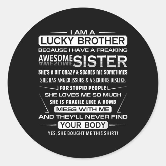 Christmas Fun For Brother From Sister 1  ラウンドシール (正面)