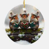 Christmas fun mice /hedgehog Holiday nature セラミックオーナメント (裏面)