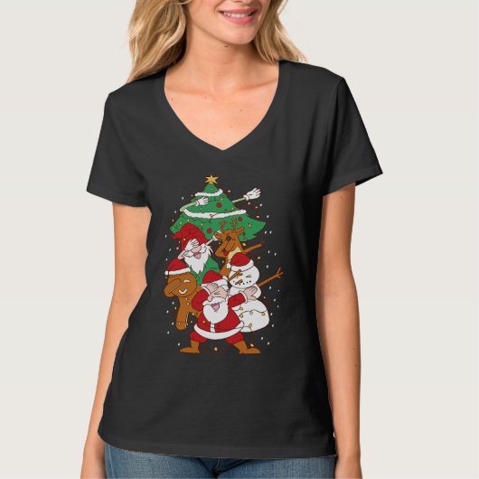 Christmas Fun Santa Deer Elf Ginger Tシャツ (正面)