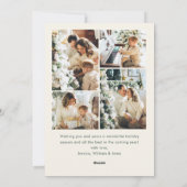 Christmas Funky Whimsical Red Bow Wreath 5 Photo シーズンカード (裏面)