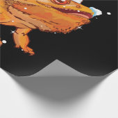 Christmas Funny Bearded Dragon Reindeer  Santa's ラッピングペーパー (角)