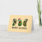 Christmas funny dill pickles Merry Dillmas カード (正面)