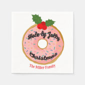 Christmas Funny Donut Wreath Personalize  スタンダードカクテルナプキン (正面)