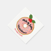 Christmas Funny Donut Wreath Personalize  スタンダードカクテルナプキン (角)