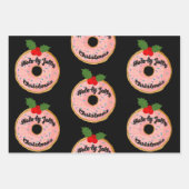 Christmas Funny Donut Wreath Personalize  ラッピングペーパーシート (正面)