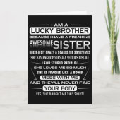 Christmas Funny For Brother From Sister I Am A Luc カード (正面)