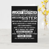 Christmas Funny For Brother From Sister I Am A Luc カード (黄色い花)