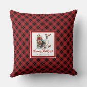 Christmas Funny Geese Playful Throw Pillow Art クッション (裏面)