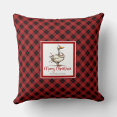 Christmas Funny Geese Whimsy Throw Pillow Art クッション (裏面)