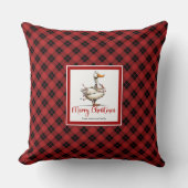 Christmas Funny Geese Whimsy Throw Pillow Art クッション (正面)