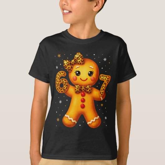 Christmas Funny Gingerbread Six Seven 67 Leopard B Tシャツ (正面)
