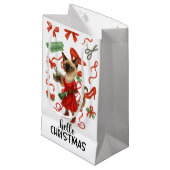 Christmas Funny Glam Siamese Cat Holiday  スモールペーパーバッグ (正面アングル)