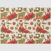 Christmas Funny Glam Siamese Cat Tissue Paper 薄葉紙 (正面)