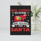 Christmas Funny Holiday Mailman Saying Postman サンキューカード (スタンド正面)