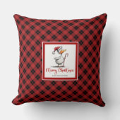 Christmas Funny Quirky Geese Throw Pillow Decor クッション (正面)