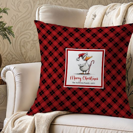 Christmas Funny Quirky Geese Throw Pillow Decor クッション