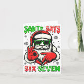 Christmas Funny Santa Says Six Seven 67 Meme Xmas  カード (正面)