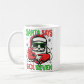 Christmas Funny Santa Says Six Seven 67 Meme Xmas コーヒーマグカップ (左)