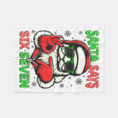 Christmas Funny Santa Says Six Seven 67 Meme Xmas  フリースブランケット (正面(横))