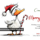 Christmas Funny Silly Geese Minimal Party Plates ペーパープレート