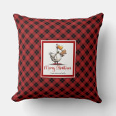 Christmas Funny Silly Geese Throw Pillow Decor クッション (正面)