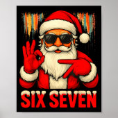Christmas Funny Six Seven 6 7 Meme Santa Men Boys  ポスター (正面)