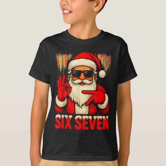 Christmas Funny Six Seven 6 7 Meme Santa Men Boys  Tシャツ (正面)