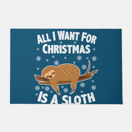 Christmas Funny Sloth ドアマット (正面)