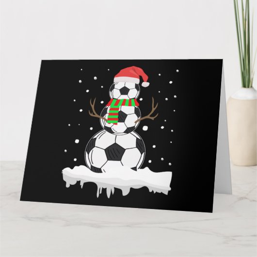 Christmas Funny Soccer Ball Snowman Xmas Sport カード (正面)