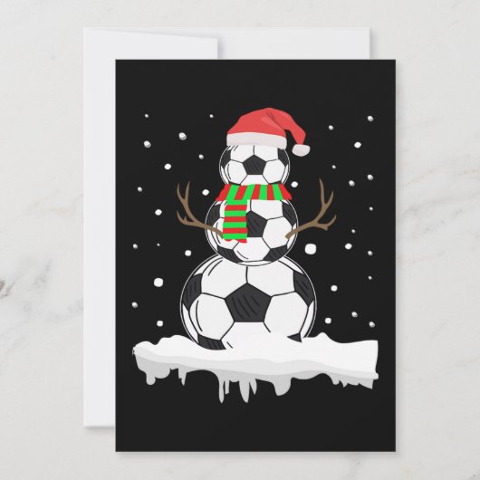 Christmas Funny Soccer Ball Snowman Xmas Sport シーズンカード (正面)