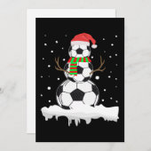 Christmas Funny Soccer Ball Snowman Xmas Sport シーズンカード (正面/裏面)