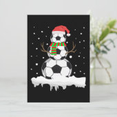 Christmas Funny Soccer Ball Snowman Xmas Sport シーズンカード (スタンド正面)