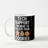 Christmas Funny Tech Suprt Here To Delete Cookies  コーヒーマグカップ (左)