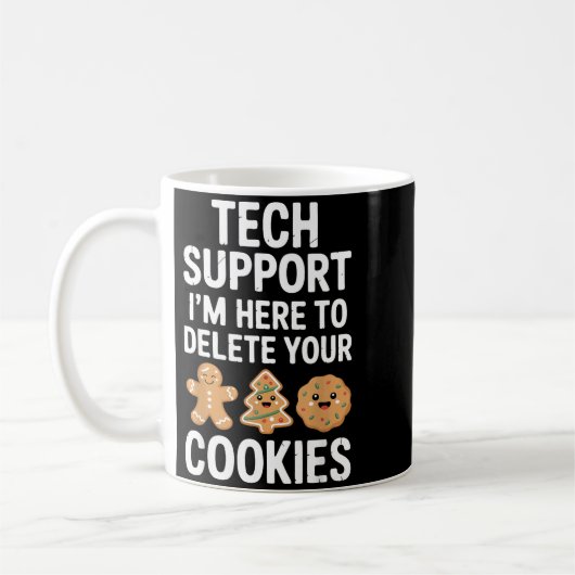 Christmas Funny Tech Suprt Here To Delete Cookies  コーヒーマグカップ (左)