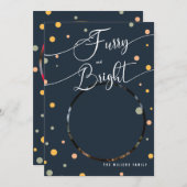 Christmas FurryおもしろいとBright Petの年次2写真 シーズンカード (正面/裏面)