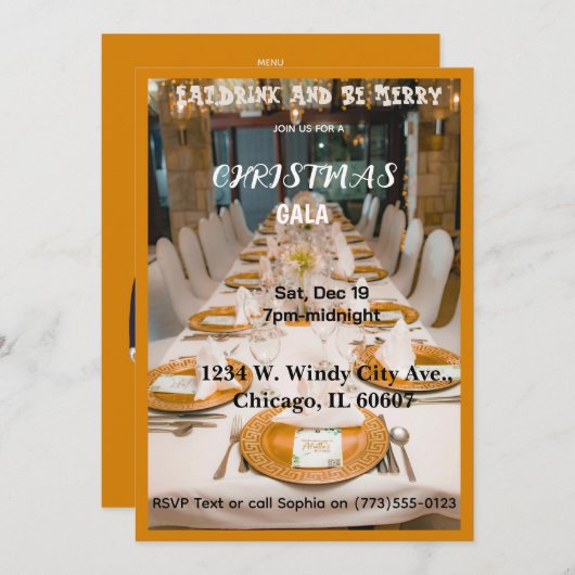 Christmas Gala Invitation 招待状 (正面/裏面)