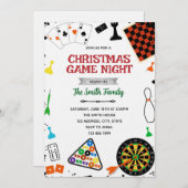 Christmas Game night party invitation 招待状 (正面/裏面)