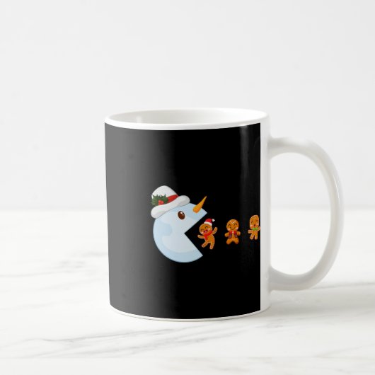 Christmas Gamer Funny Video Game Snowman Eat Ginge コーヒーマグカップ (右)