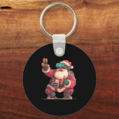 Christmas Gamer Look With This Cool Vr Santa Claus キーホルダー (正面)