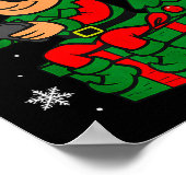 Christmas Gamer Retro Elf Funny Xmas Gaming Boys K ポスター (角)