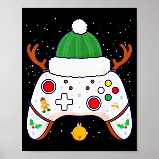 Christmas Gamer Video Game Controller Gamepad  ポスター (正面)