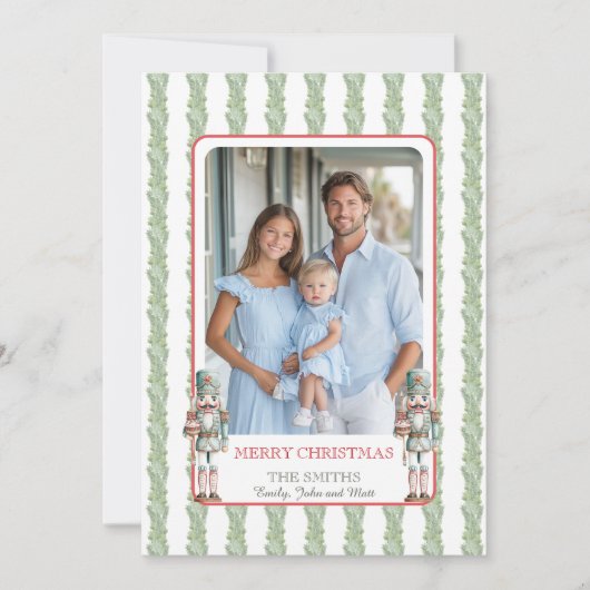 Christmas Garland Nutcracker Grandmillenial Photo シーズンカード (正面)