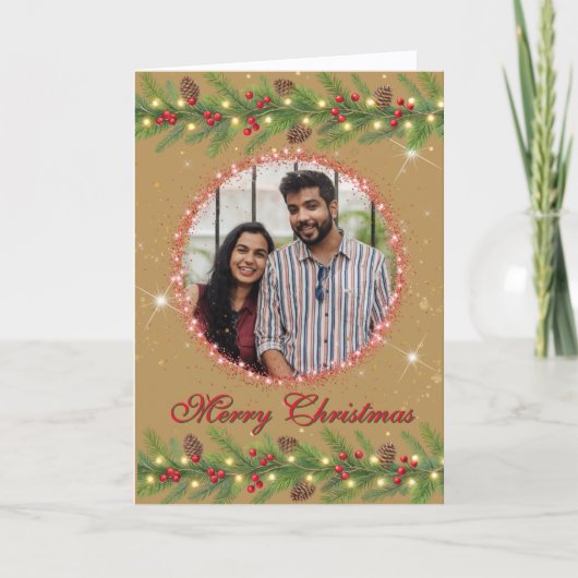 Christmas Garland Photo シーズンカード (正面)